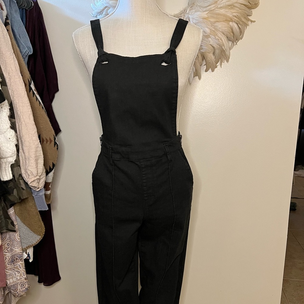 Black Denim Overalls